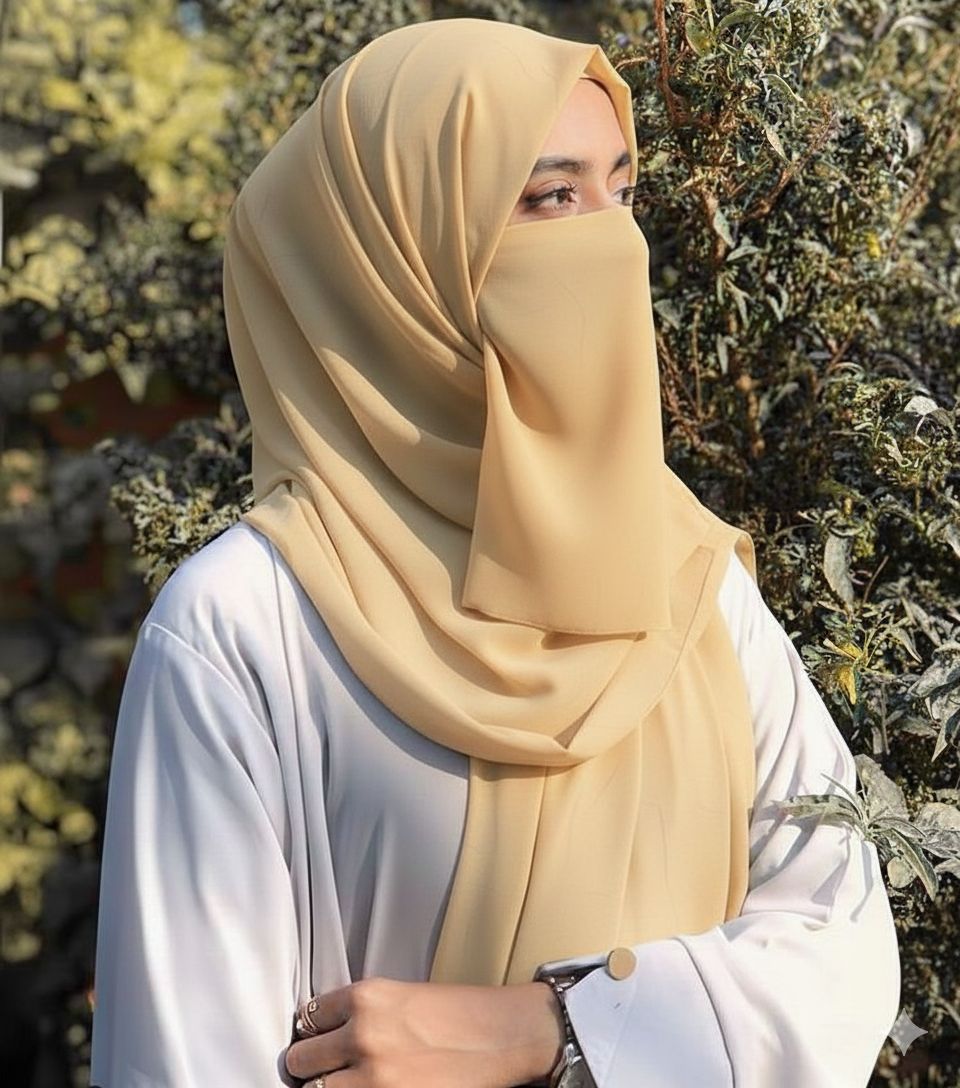 Premium Chiffon Niqab Hijab Set – Modest & Elegant | Multiple Colors