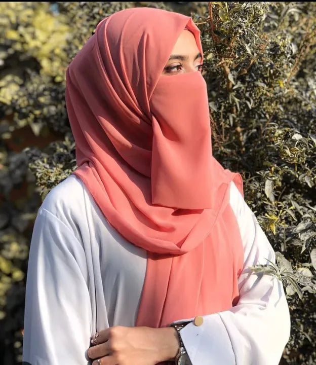 Premium Chiffon Niqab Hijab Set – Modest & Elegant | Multiple Colors