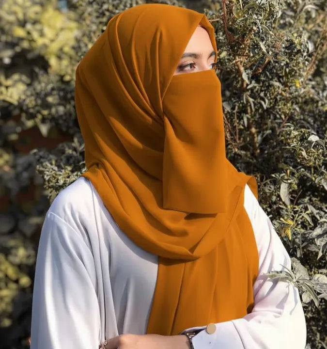 Premium Chiffon Niqab Hijab Set – Modest & Elegant | Multiple Colors