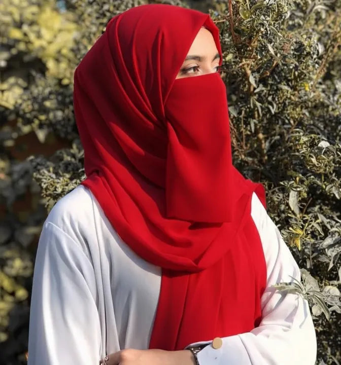 Premium Chiffon Niqab Hijab Set – Modest & Elegant | Multiple Colors