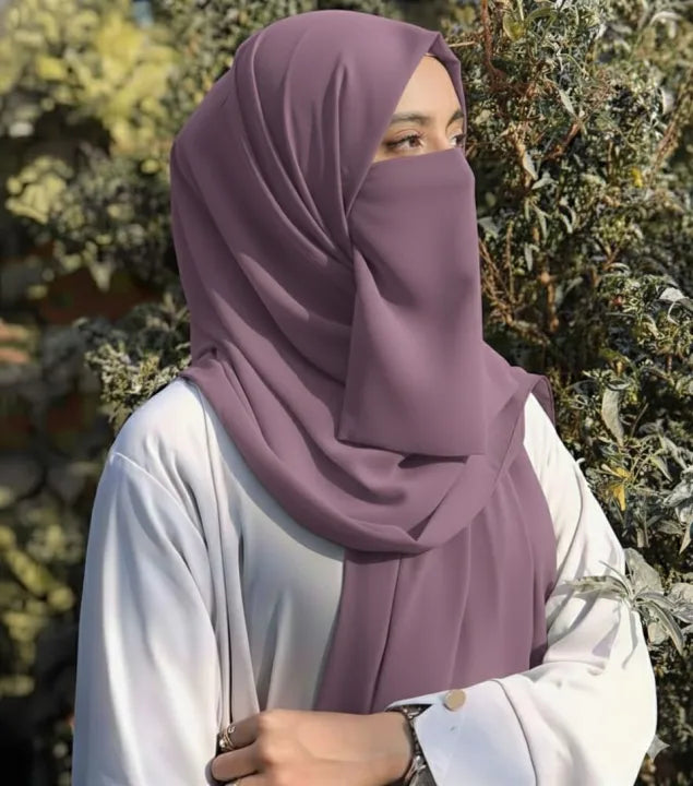 Premium Chiffon Niqab Hijab Set – Modest & Elegant | Multiple Colors